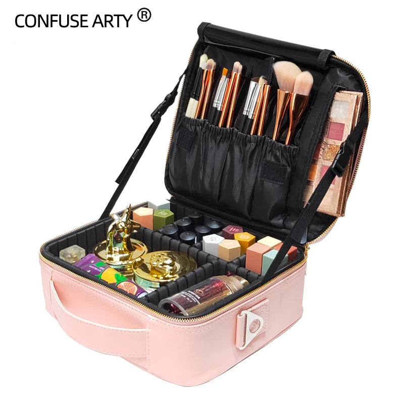 New Women Makeup Large Capacity Cosmetic Bag Beauty Salon Tattoos Nail Art Tool Bin Case