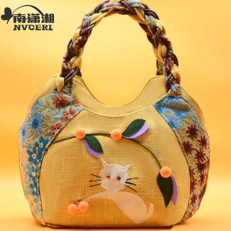 Cartoon Creative Handbag Artistic Women&#039;s Bag Vintage Handbag Casual Hand Bag For Women