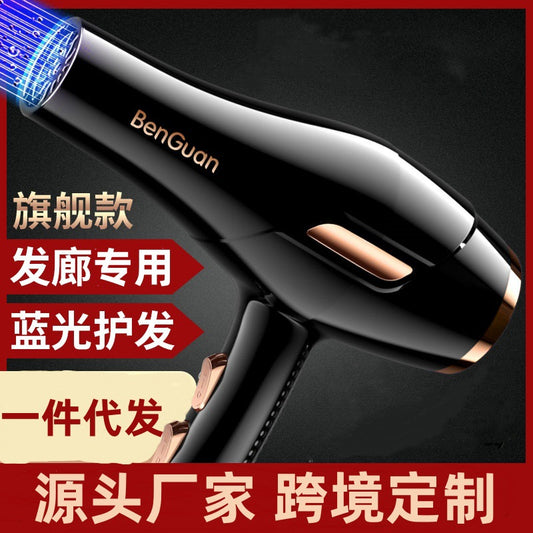 Factory Direct High-power Hair Salon Hair Dryer Blue Light Anion Hair Dryer Household Cross-border One-piece Delivery